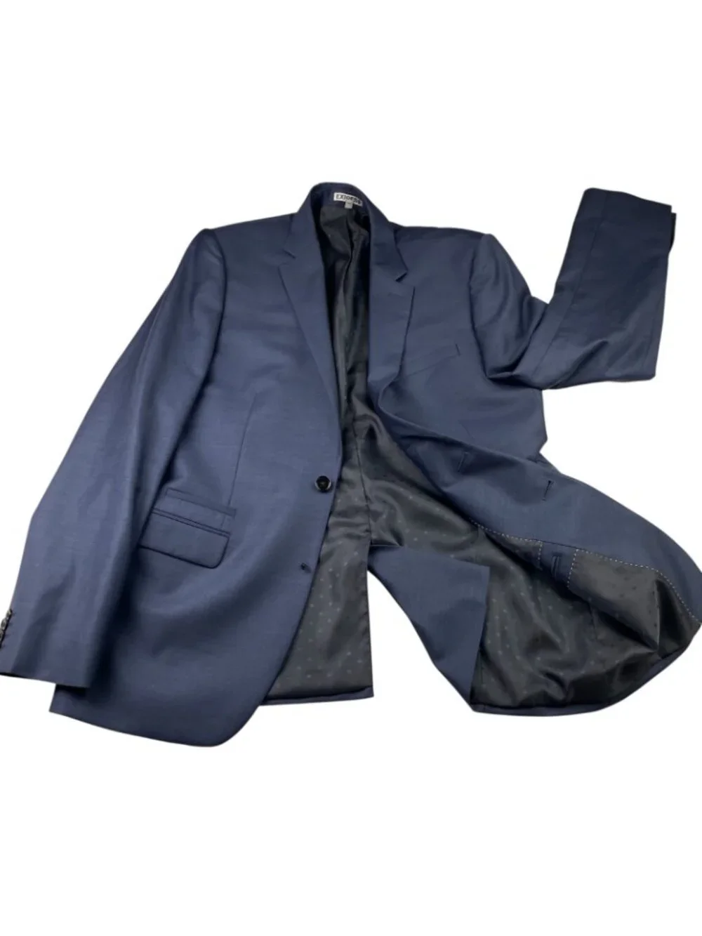 Express Men’s Photographer Fitted 2-Button Wool Blend Blazer Blue • 40R